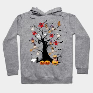 Pug Halloween Tree Pumpkin Gift Hoodie